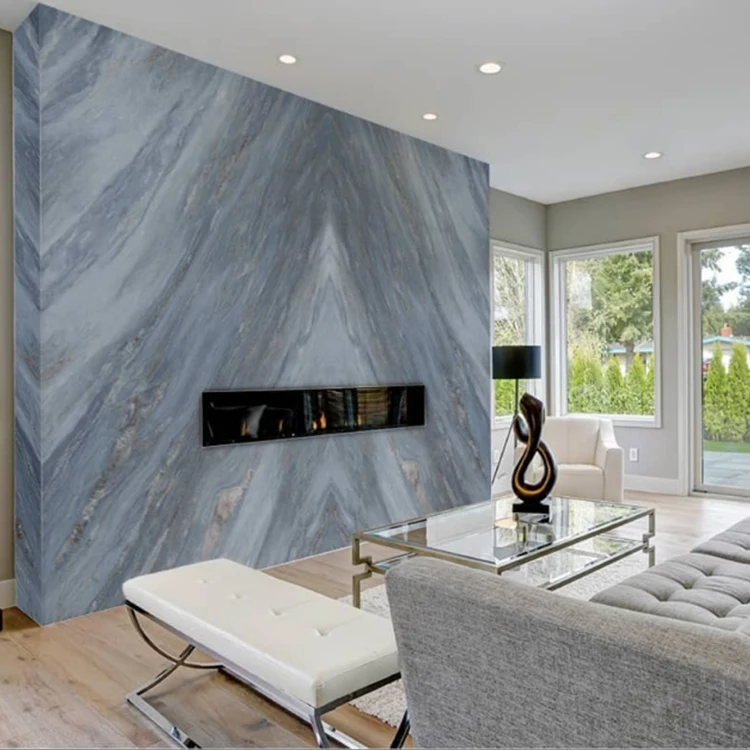 Luxury Modern Decorative Flooring Design Blue Marble With White Vein Marble Floor Tiles