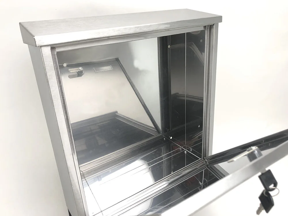 Satin Newspaper Flip Mailbox Stainless Steel With Keys Sheet Metal Household Wall Mounted Post Letter Box Postal Mailing Cabinet