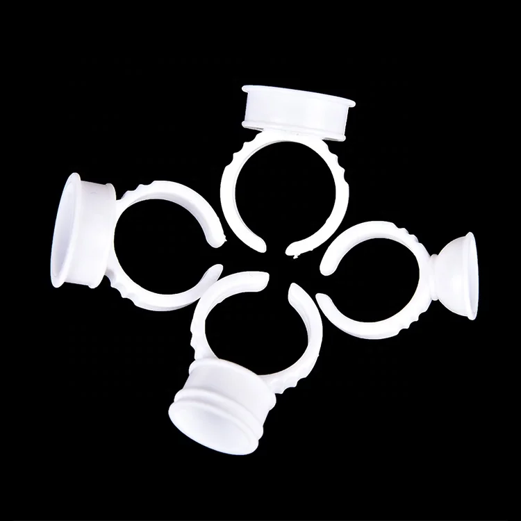 Заводская Поставка Циндао, оптовая продажа, пластиковая чашка для татуировки с чернилами, кольцо-держатель клея для наращивания ресниц