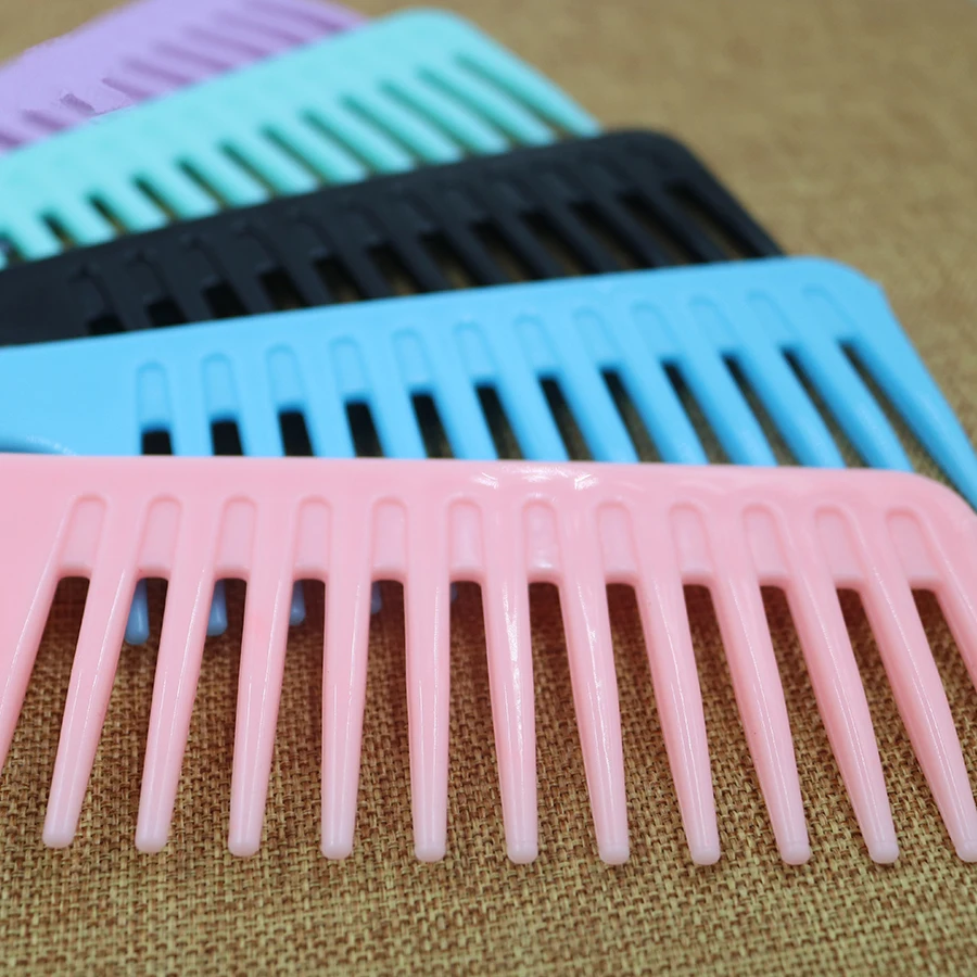 Free Sample Wholesale Custom LOGO Hairdressing  Detangling Shower Hair Comb Heat-Resistant Large Plastic Wide Tooth Hair Comb