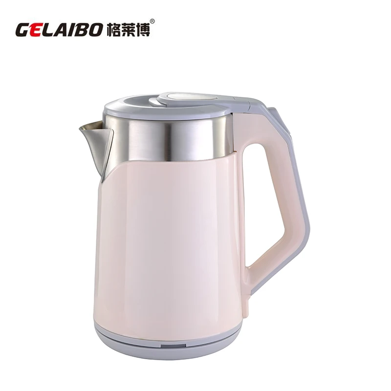 Kitchen Appliance Double Layer Pink Color Electric Water Cordless Kettle