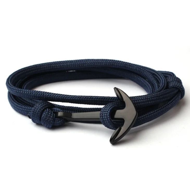 550 Paracord  Stainless Steel Nautical Wrap Rope Anchor Bracelets
