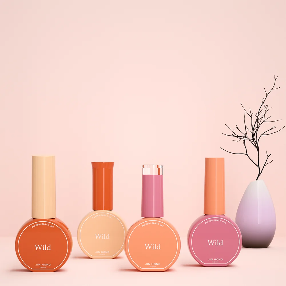 14ml custom made printed reusable eyebrow uv gel glass empty nail polish bottle