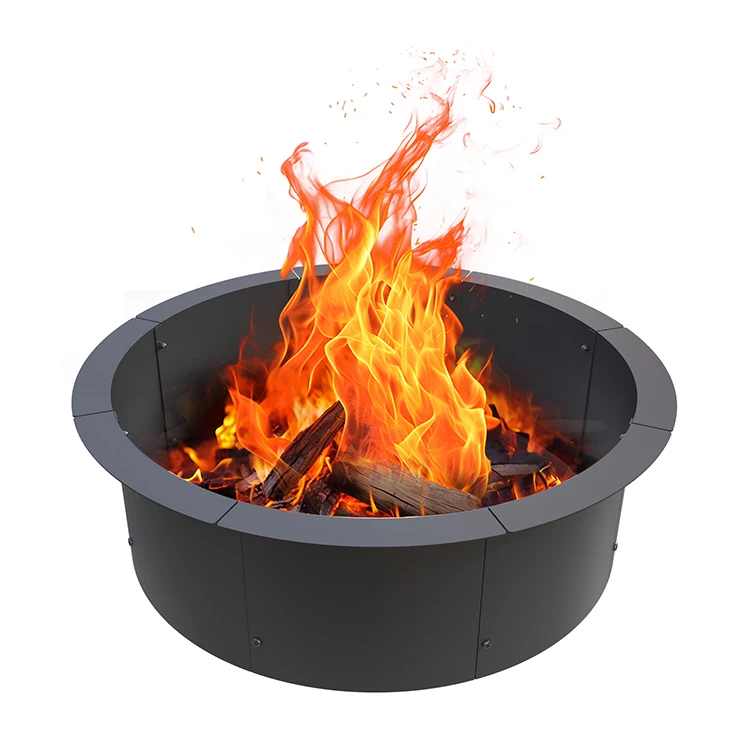 High Quality Outdoor Camping Wood Burning Fire Pit Round Galvanized Steel Charcoal Fire Ring