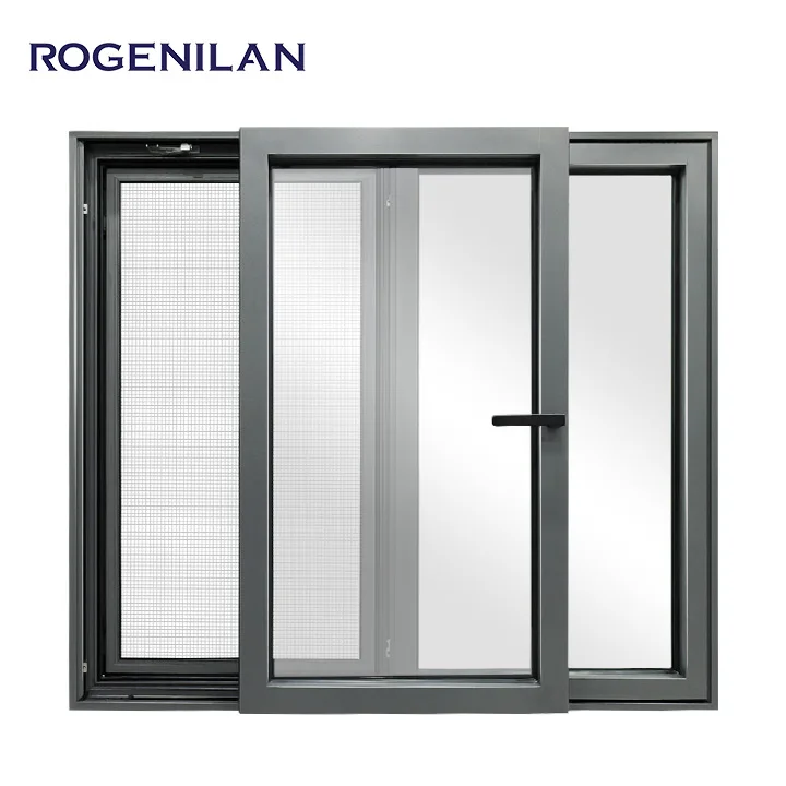 Rogenilan double sliding glass windows sliding large windows double leaf aluminium sliding windows