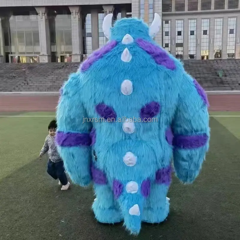 Blue Monster inflatable halloween costumes for adults factory real picture adult size mascot costume for sale