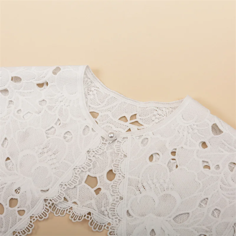 Lace Fabric Shawls With Tulle Trims And Embroidered Details For Womens Elegant Wear