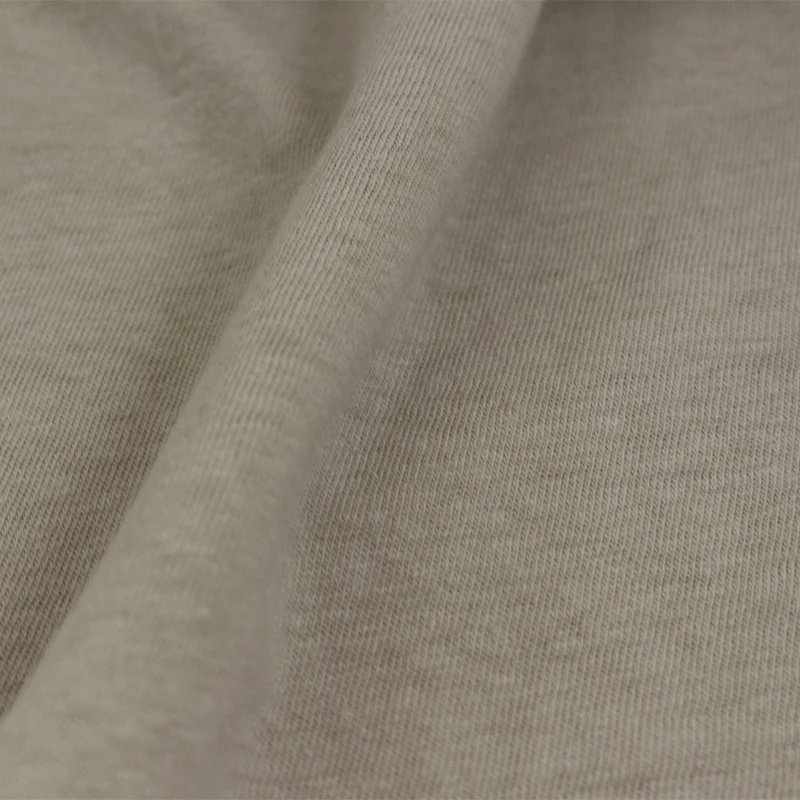 55%linen 45%cotton single jersey  organic Breathable, soft and comfortable fabric for woman dress