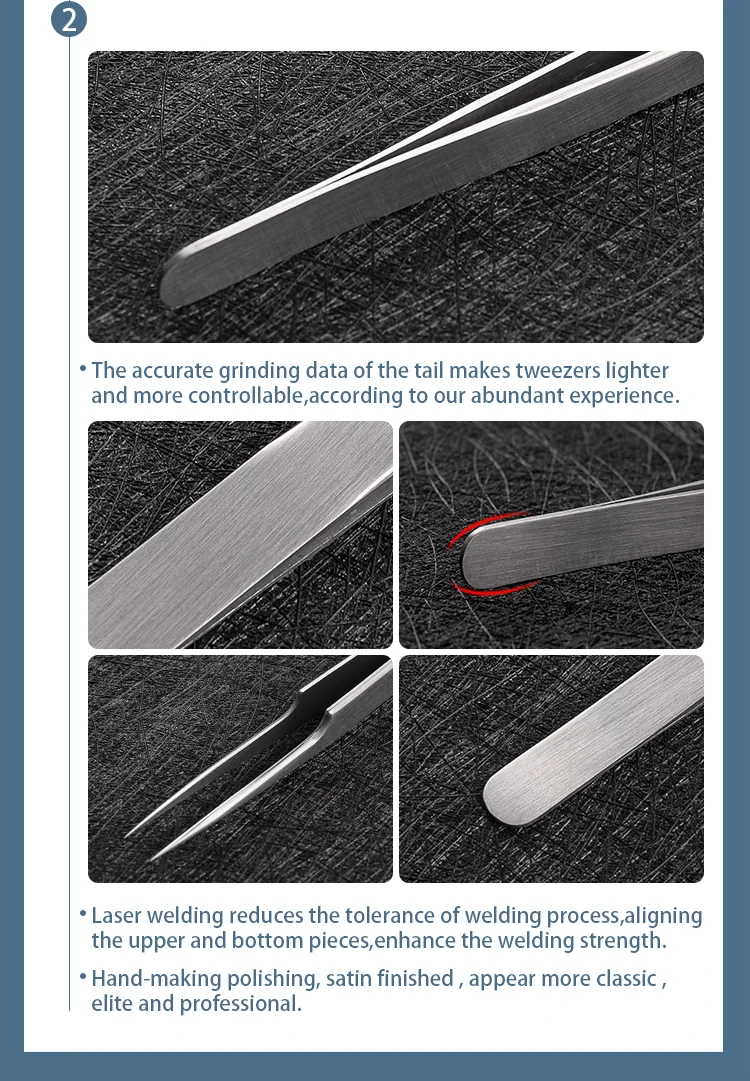 ELITER Hot In Stock Individual Classic 0.03 Volume Eyelash Extensions Tweezers Stainless Eyelash Tweezer Laah Tweezers