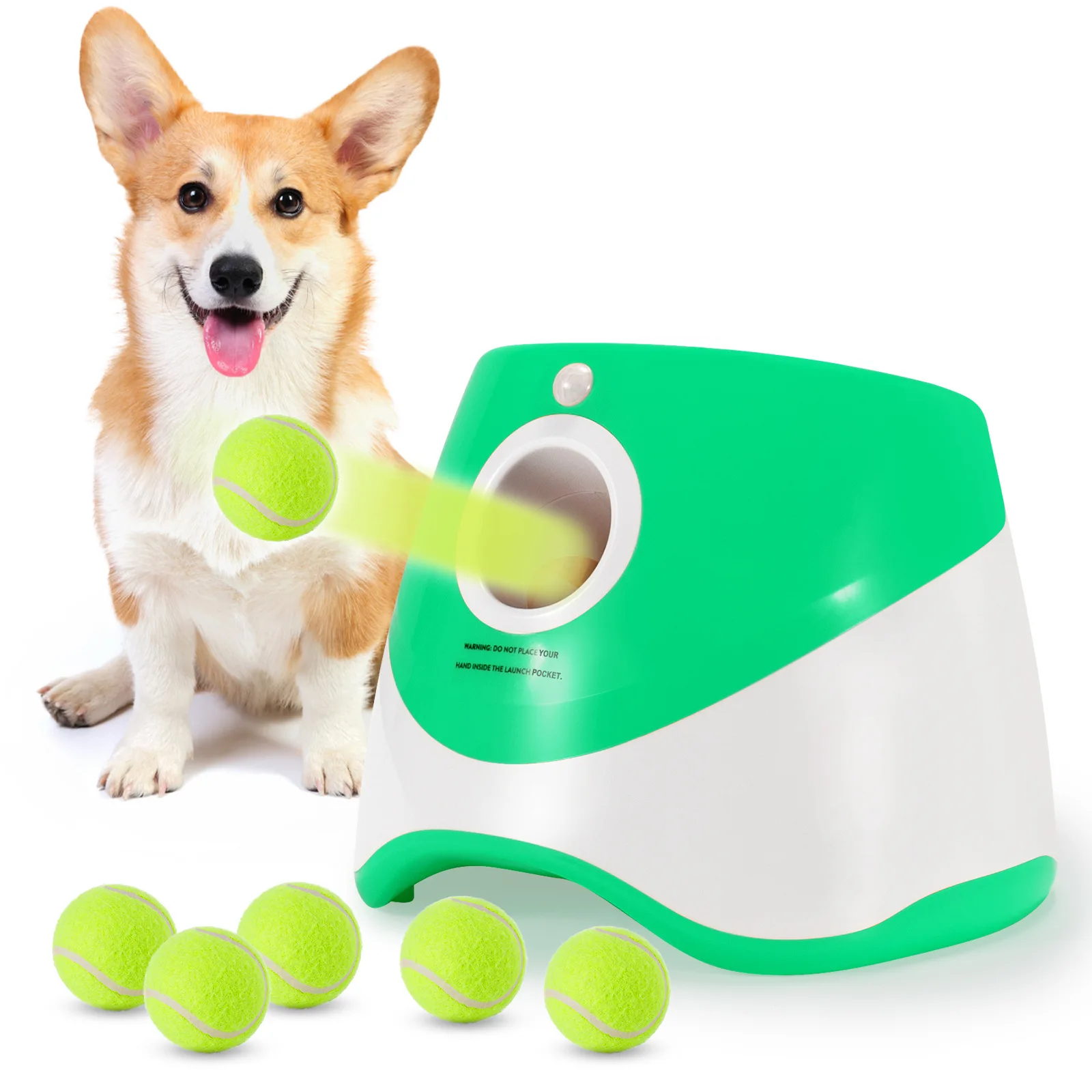 Wholesale Outdoor Pet Automatic Tennis Ball Launcher Dog Training Toys Interactive Fetch Throwing Ball Machine