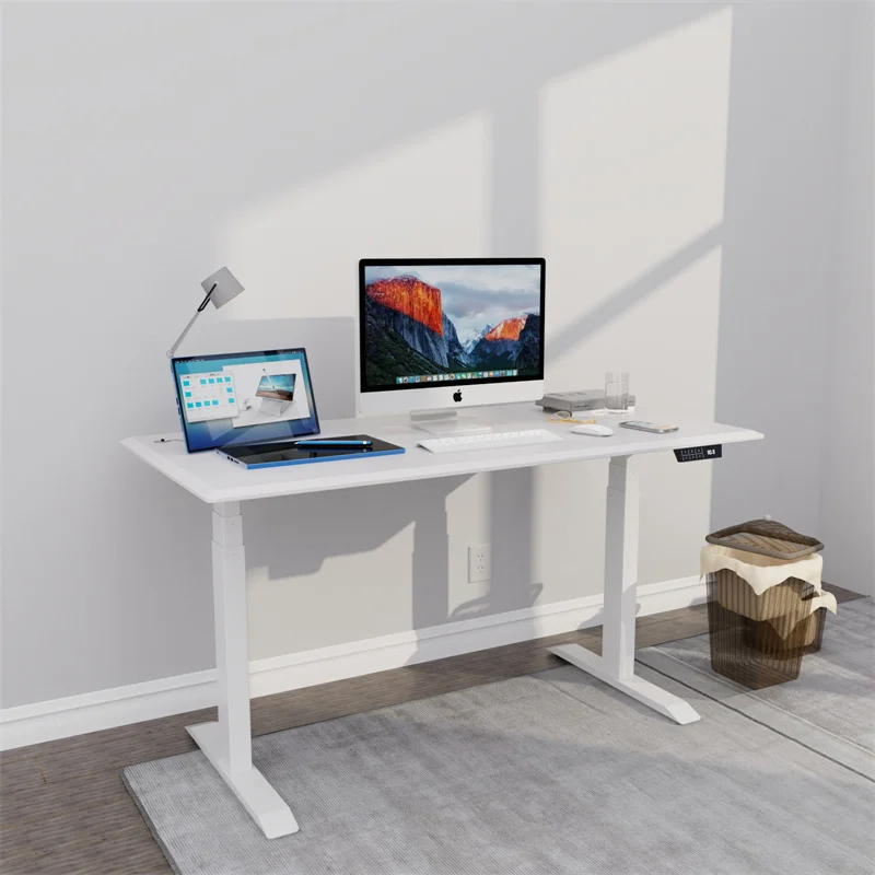 Ergonomic Office Furniture Electric Dual Motor Sit Stand Desktop Elevation Height Adjust Frame Electric Lift