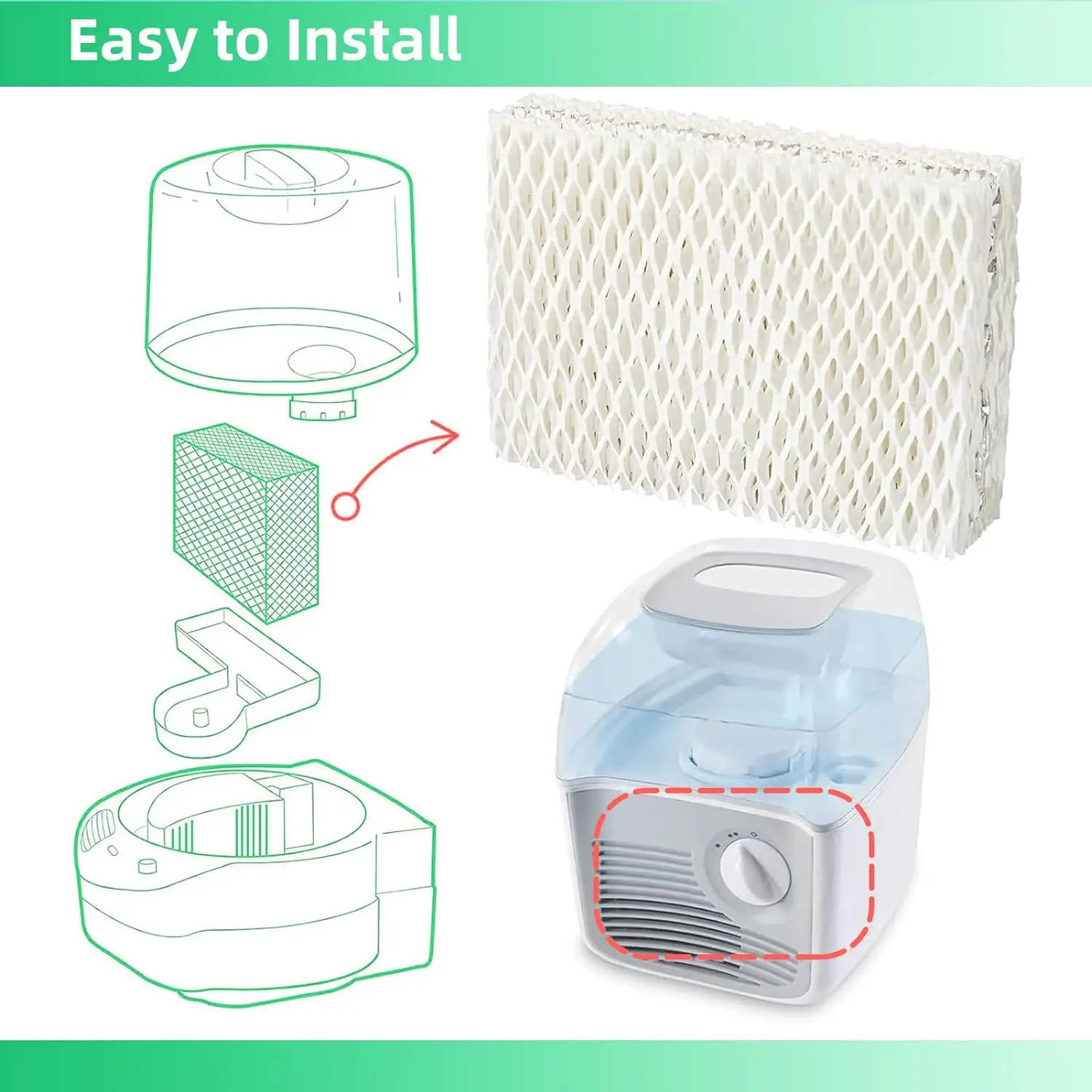 WF813 Humidifier Filter Replacement for RCM832 RCM-832N WF813 Air humidifier adapted to Procare PCWF813 Humidifier Wick Filter