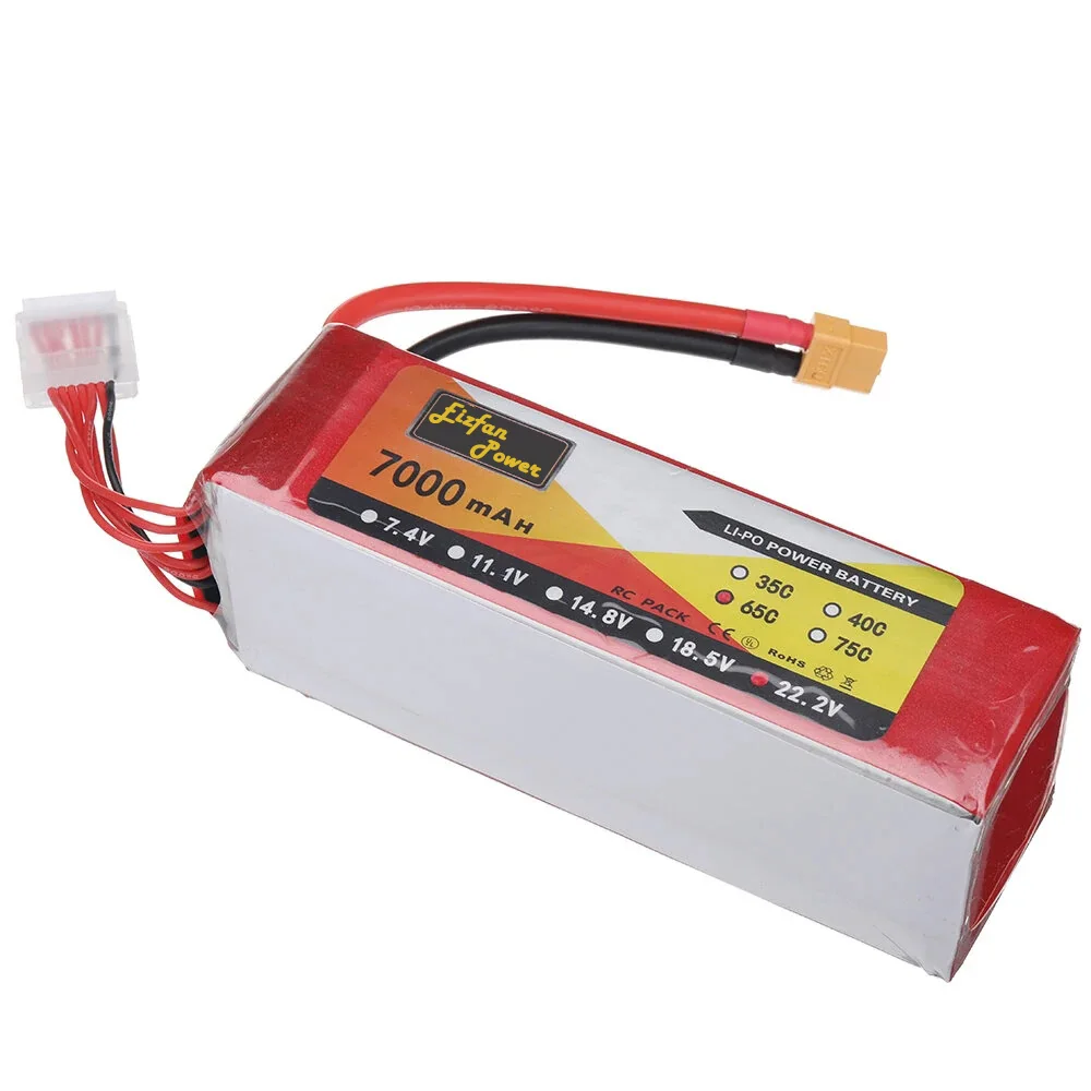 Customize 6S1P 22.2V  30C 40C 60C 65C 75C 100C 5000mAh 6000mAh 6500mAh 7000mAh FPV UAV Drone battery, mini drone battery