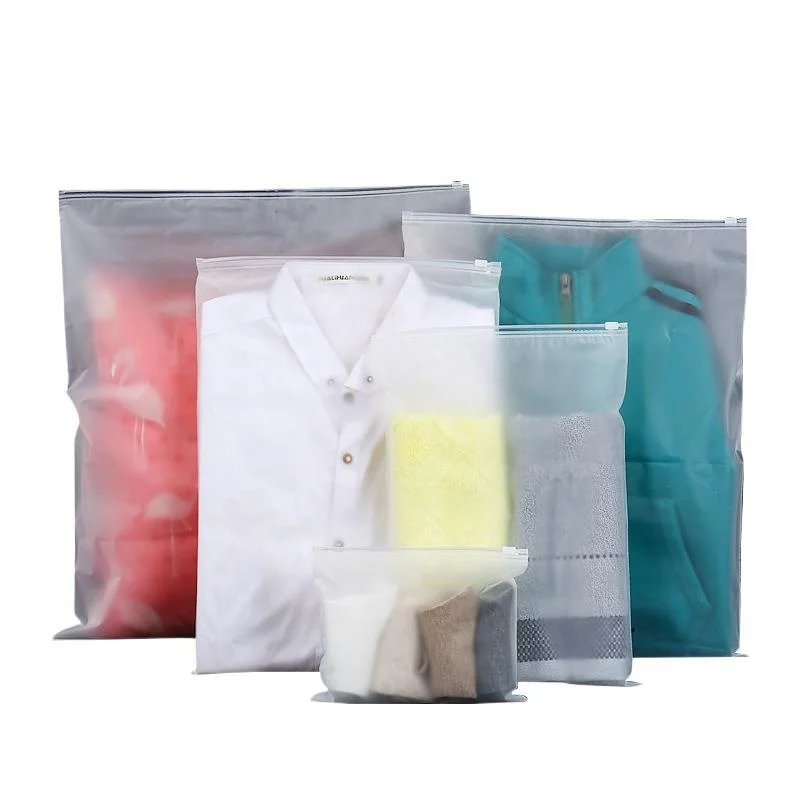 Custom frosted Matte Print Pe Zipper lock Poly Slider Zipper Lock  Plastic Packaging Bag For Clothes Garments