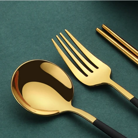 Reusable camping Cutlery Stainless Steel Metal Straw spoon fork chopsticks Portable Travel Cutlery Set with Case