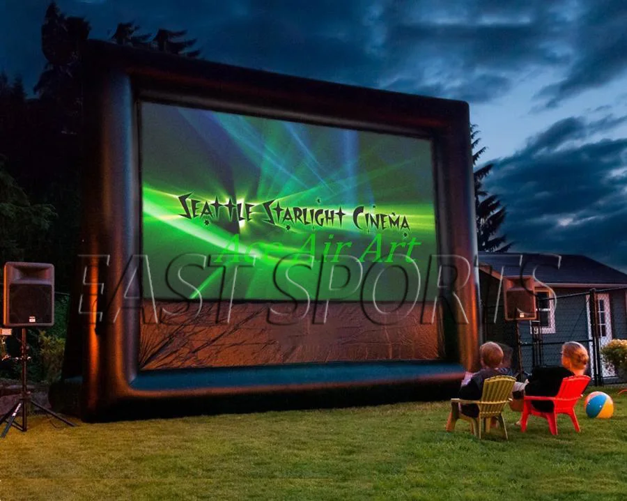 Wholesale 16FT Inflatable Movie Screen Customize Giant Moveable Screen TV Cinema For Outdoor Backyard Party Events