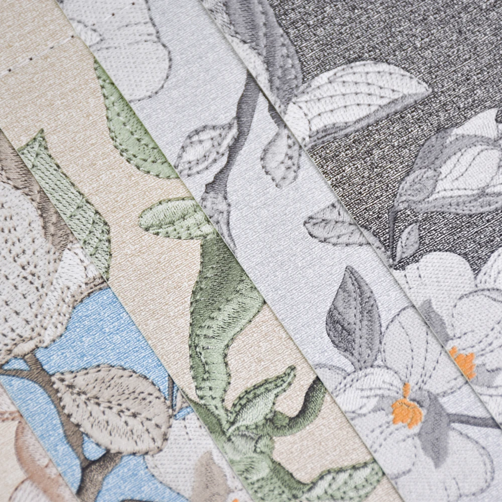 PVC  Fabric Bag & Luggage Making Materials with Embossed and Stamping Foil Colorful Flower PVC leather