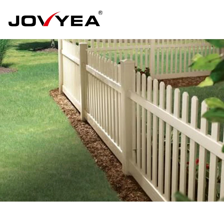 High Quality Road Pvc Picket Fence White Pressed Spear Top Tubular Steel Plastic Vinyl Garden Picket Fence