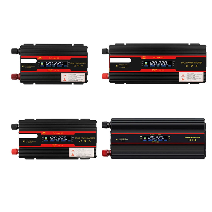 Wholesale Cheap Mini DC 12v 24v To AC 220v Solar Power Converter 3000W LCD Digital Display Car Power Inverter For Power System