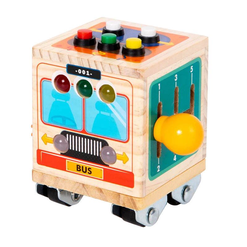 2024 New Design High-Quality Wooden Busy Bus Toy for Kids Promotes Imaginative Play for Kids