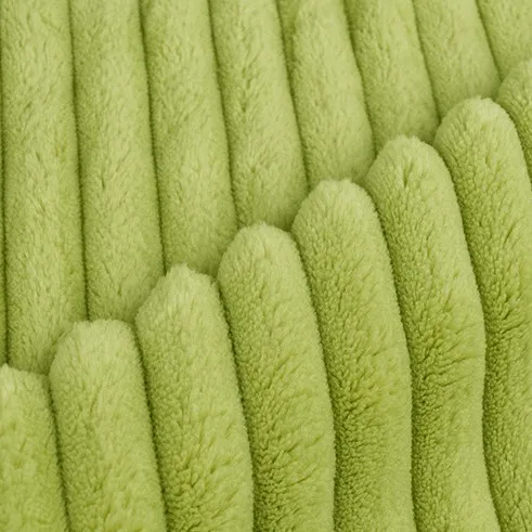 Wholesale Striped Jacquard Pattern 100% Polyester flannel Fabric Soft Short Plush fabric For Home Textile