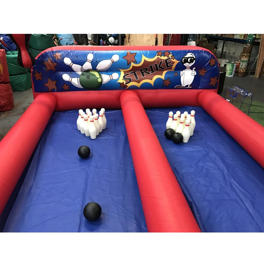 8x3m Large Kids Inflatable Bowling Alley Games Giant Outdoor Inflatable Sports Games For Children Events