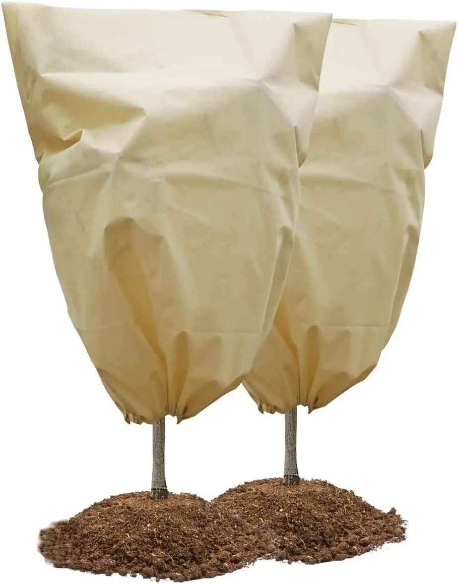 Frost Cloth Plant Freeze Protection for Winter, Frost Blankets Shrubs & Trees Jacket Covers with Drawstring for Outdoor Plants