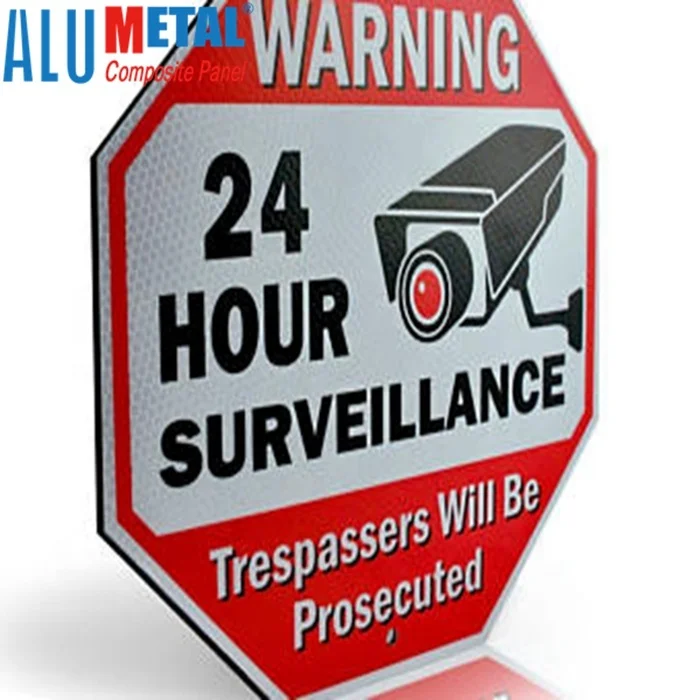 Video Security CCTV Camera Aluminum Signs Authority Reflective Warning 24 Hour  No Trespassing Metal Sign for Home