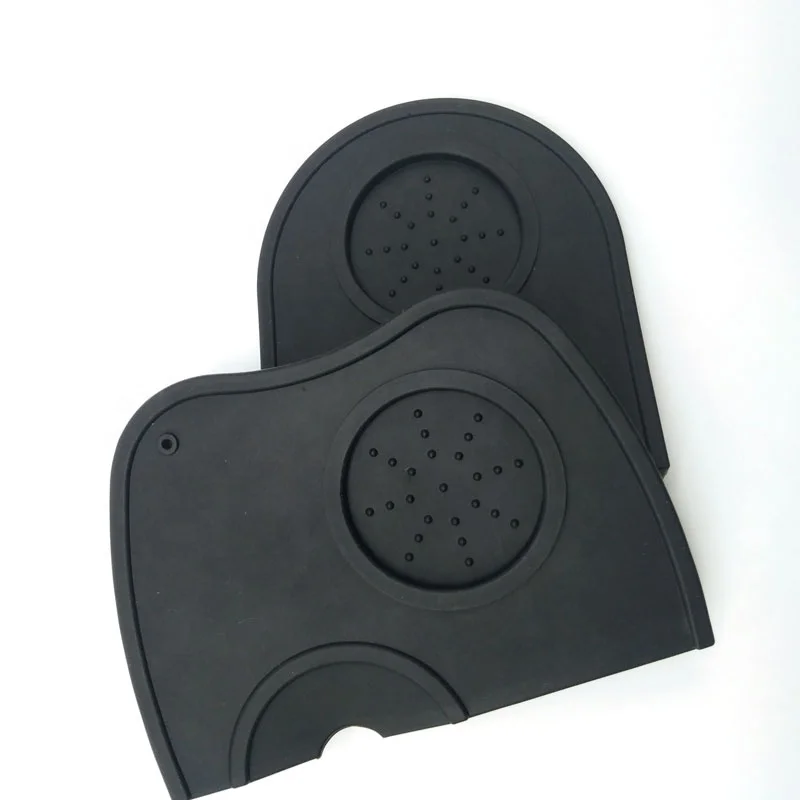 High quality coffee tamper mat customized logo printing classic black silicone coffee tamper mat