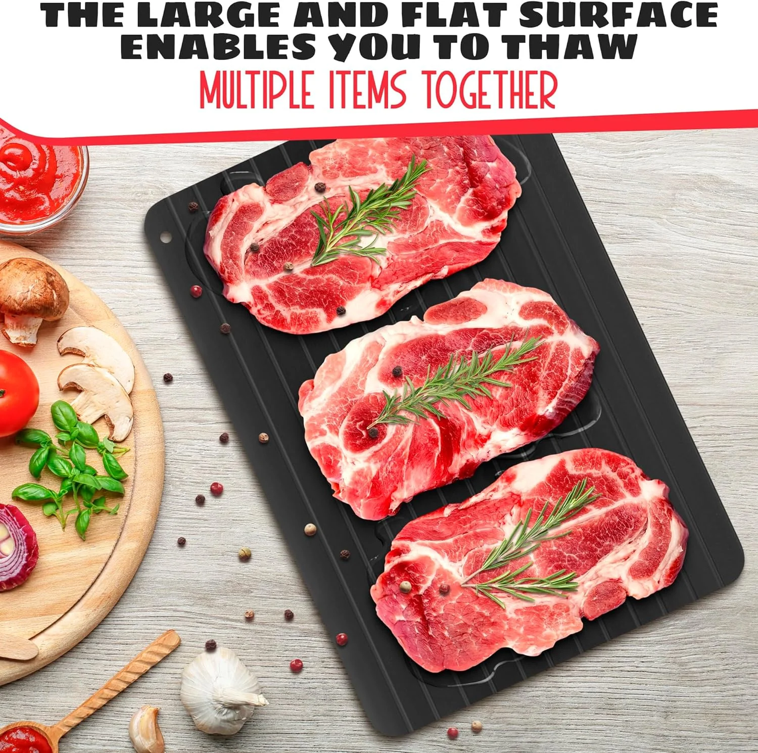 Quick Defrosting Tray for Frozen Meat - Rapid Thaw Defrosting Tray Kitchen Gadgets for Home Thawing Plate - Thawing Tray for Fro