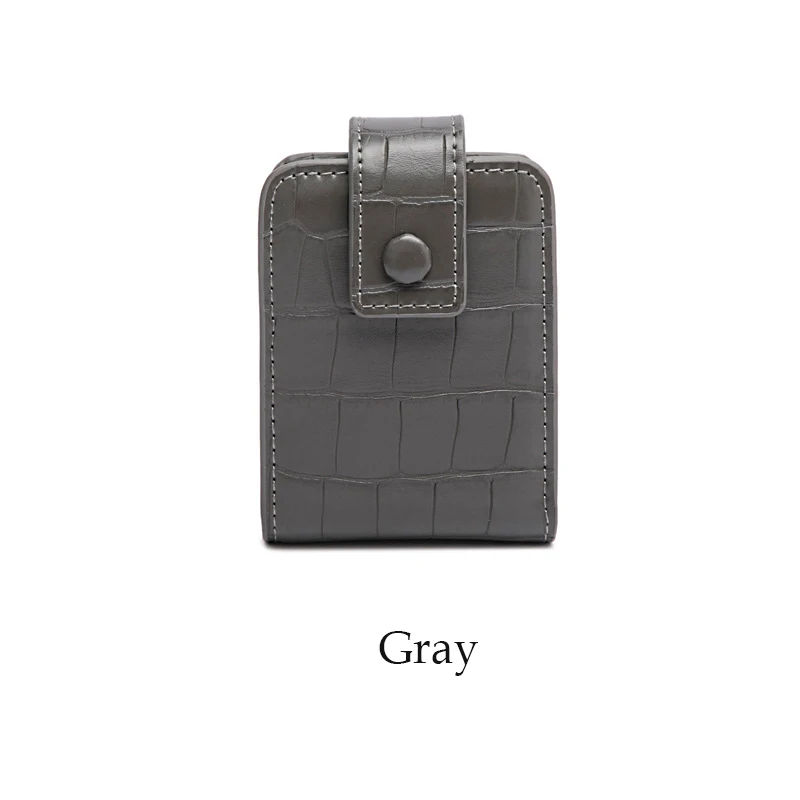 Good quality Crocodile Leather Portable Mini lipstick pouch holder with mirror makeup bag Storage lipstick bag cases