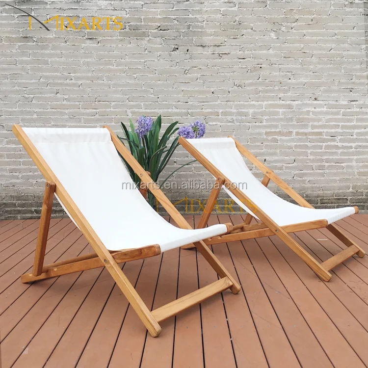 
Mixarts outdoor furniture folding deck chair garden beach teak wood chair 