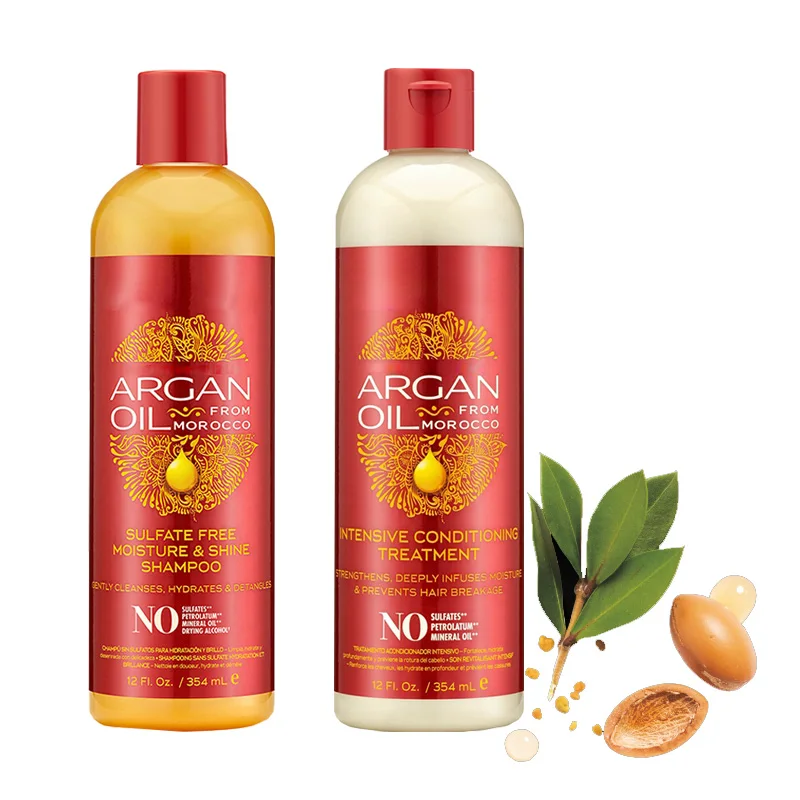 Best for Damaged, Dry, Curly or Frizzy Hair Argan Oil Shampoo and Conditioner SLS Sulfate Free Gift Set