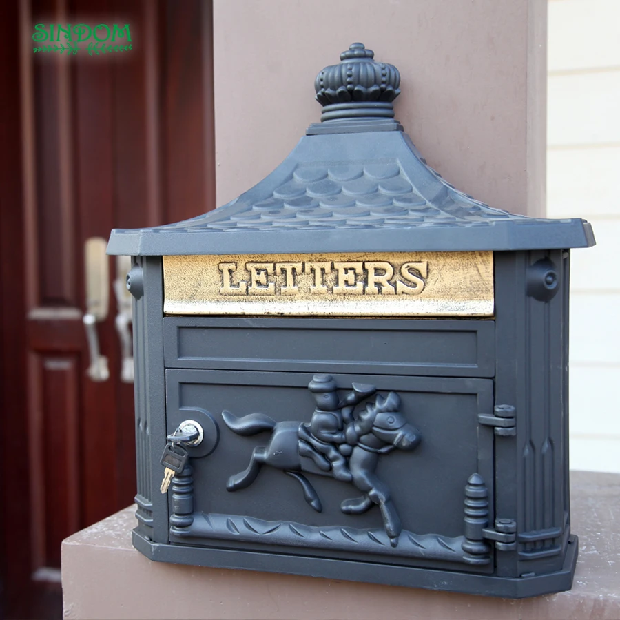 Royal European design aluminum lockable wall mount letter mailbox for outdoor