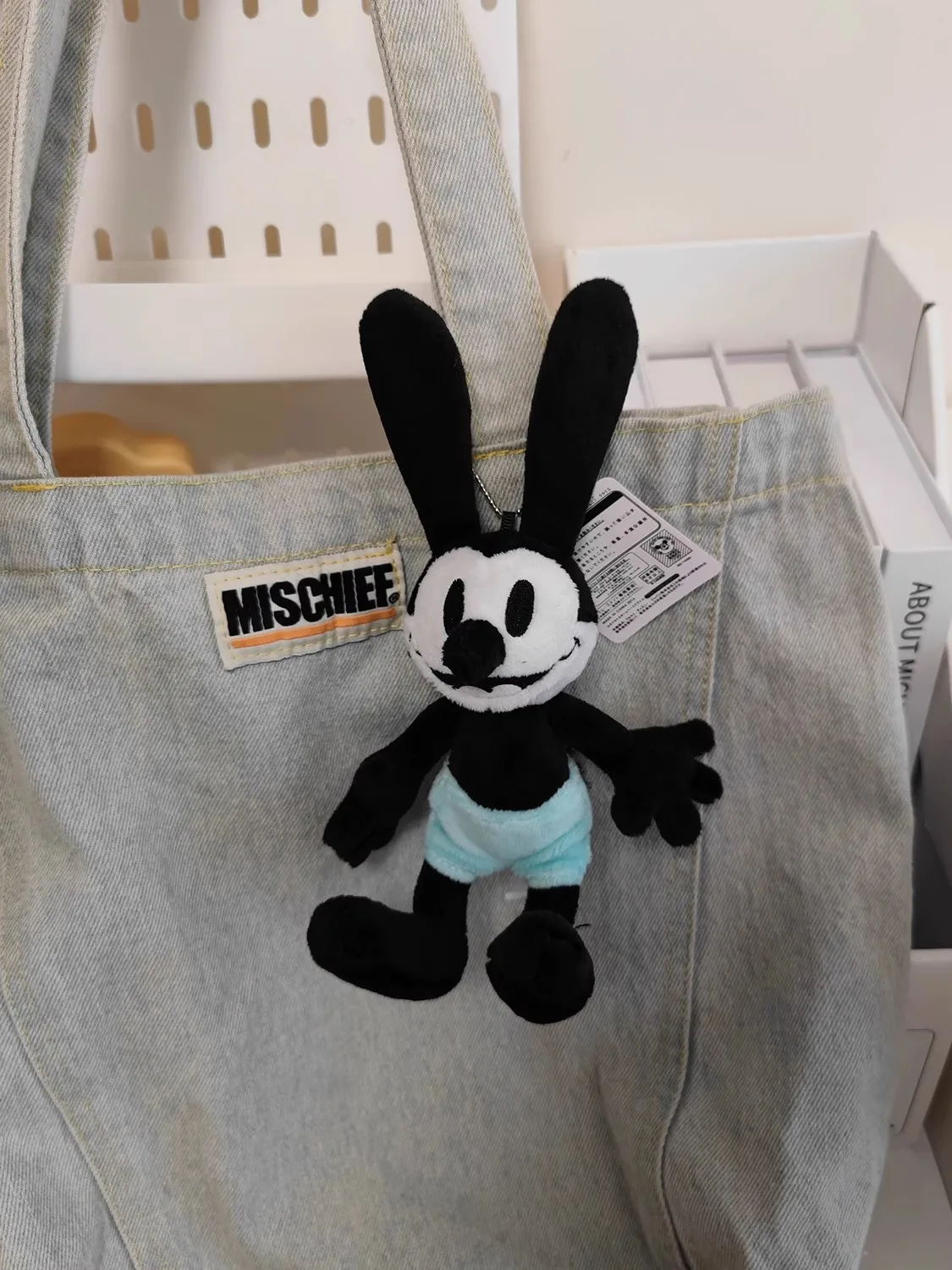 Cute Japanese Oswald Lucky Rabbit Plush Cotton Doll Pendant First Generation Mickey Bag Keychain Small Gift