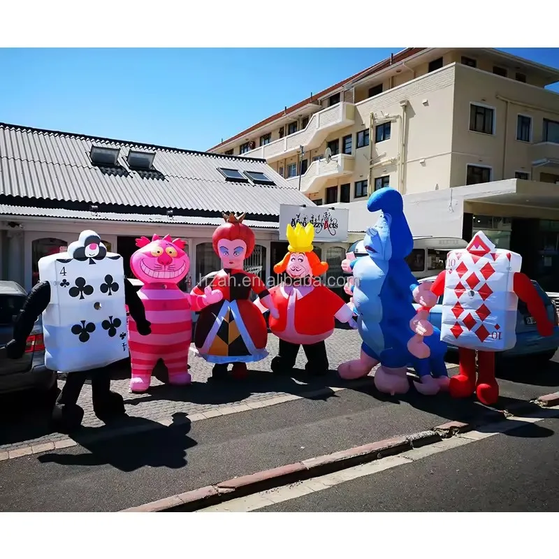 Alice in Wonderland Inflatable King Queen Rabbit Caterpillar Cheshire Cat Costume for Performance
