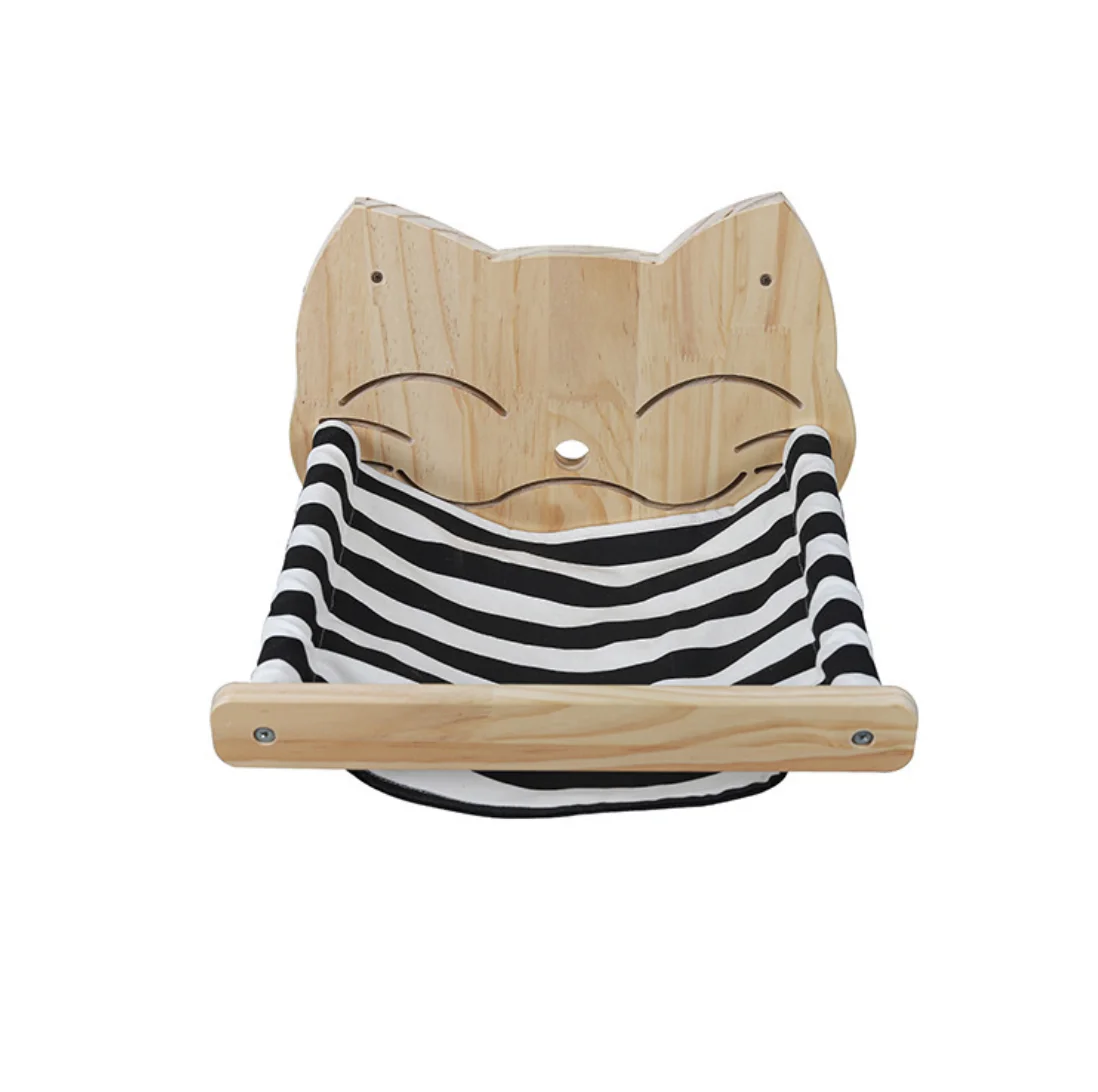 Wooden cat climbing shelf wall mounted cat shelves hammock 2021