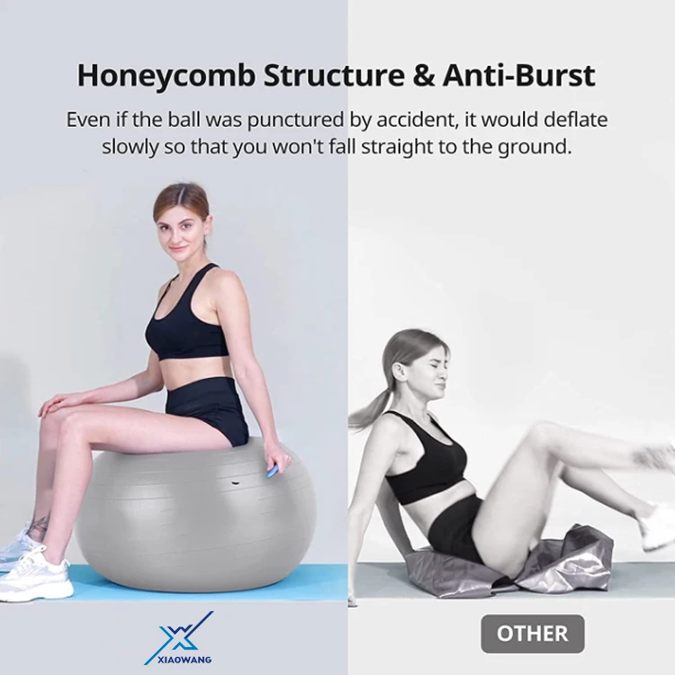 Eco friendly custom logo packaging anti burst gym exercise stability pvc yoga ball 65cm