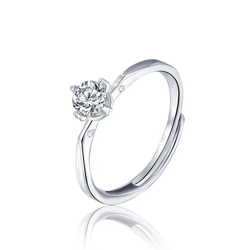 
Gold plated ladies fashion bague anel adjustable cubic zirconia engagement wedding 925 sterling silver rings jewelry for women 