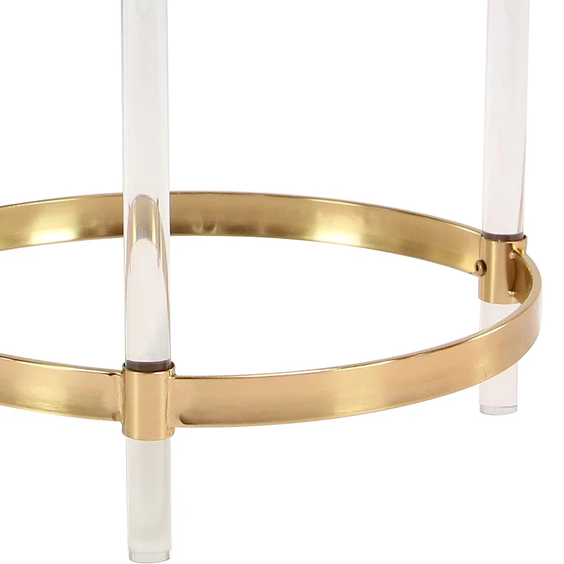 Gold Side Table Modern Luxury Plexiglass Top Acrylic Side Bench End Table Best Selling Acrylic Living Room Furniture