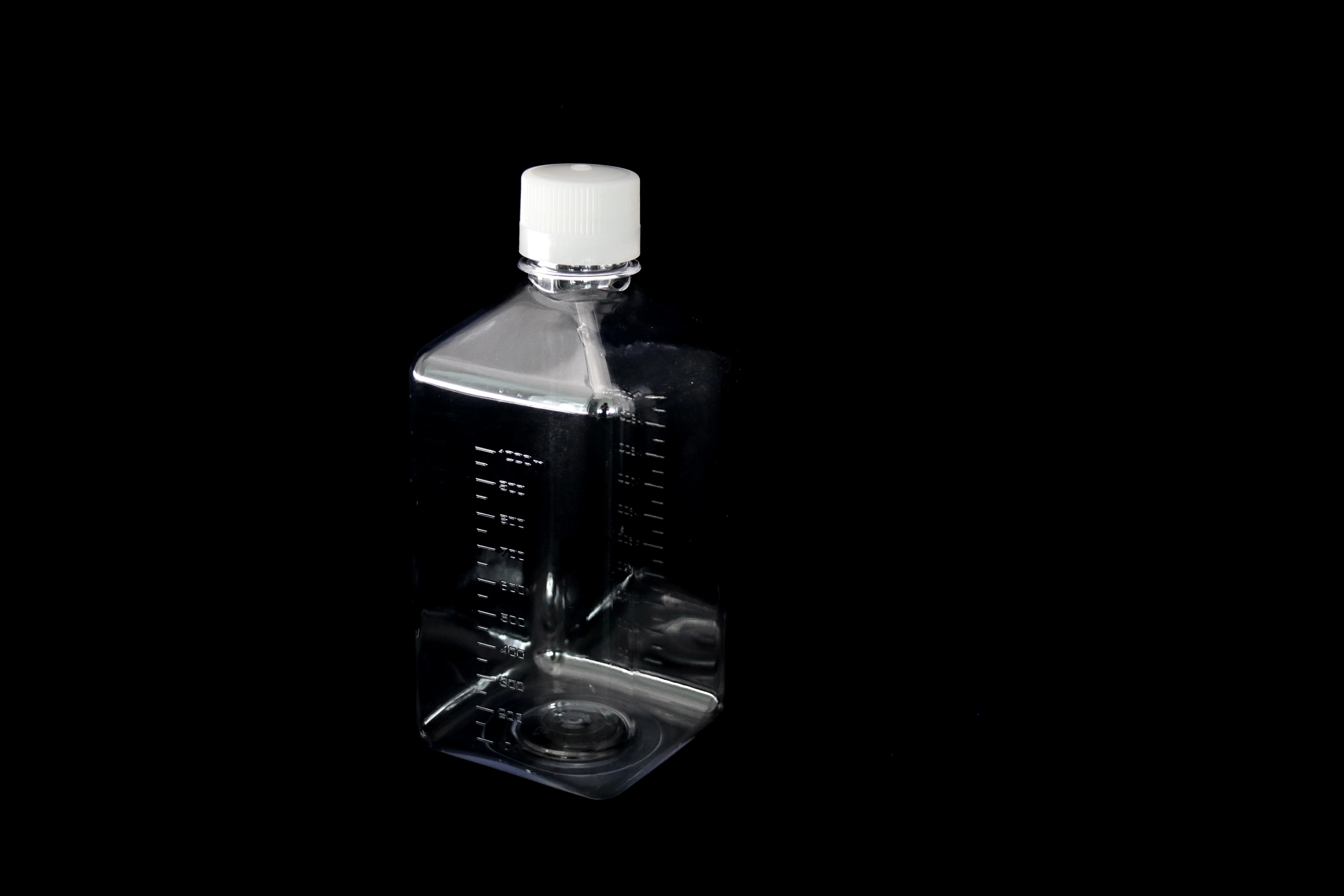 1000ml Lab Bottle Clear Square PET PETG Media Bottles Sterile Pharmaceutical Plastic Bottles used for Cell Culture