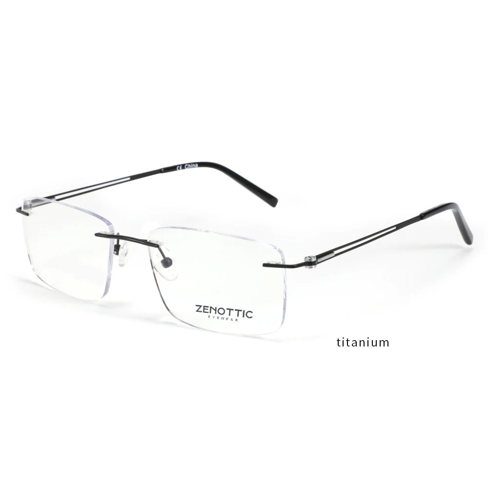 240001 Zenottic Brand Men Adjustable Titanium Rimless Frames Optical Glasses Eyewear