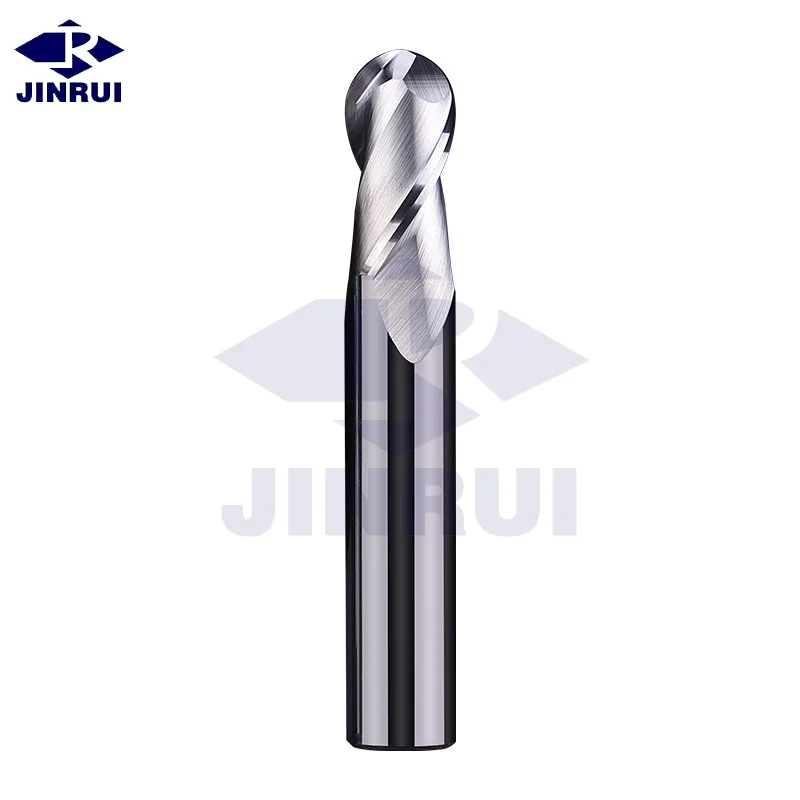 JR HRC55 Milling Cutter Tools Carbide Coated Ball Nose End Mill for Steel Wood