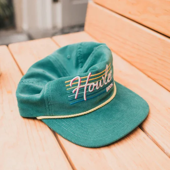 HB Custom 3D Embroidery Logo Unstructured Green Purple Corduroy Snapback Cap Corduroy Snapback Hats Soft Dad Howler Hats Brother