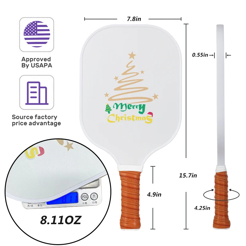 Loki Professional одобренный USAPA Рождественская Лимитированная серия ракетка из углеродного волокна с маринованными шариками