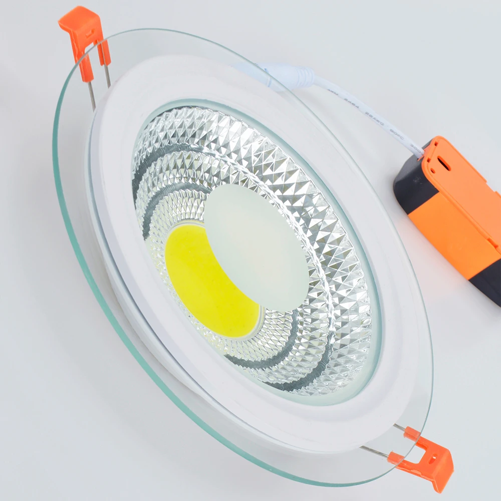 New Arrivals Recessed Spot 6W Anti Glare COB Downlights Die casting Aluminum LED glass panel down light For Bedroom Living Room