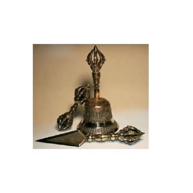 Tibetan Buddhist Phurba Ghanta/Bell  Singing Bell with Dorje Tibetan Meditation Singing Bell Handmade