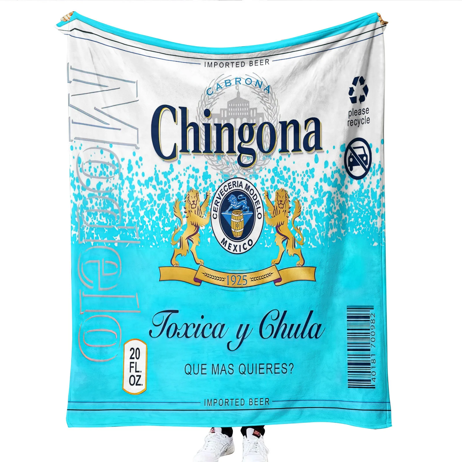 Hot selling Mexican custom Digital printed Borracha Chingona Sublimation Fleece Travel Throw polyester Blanket