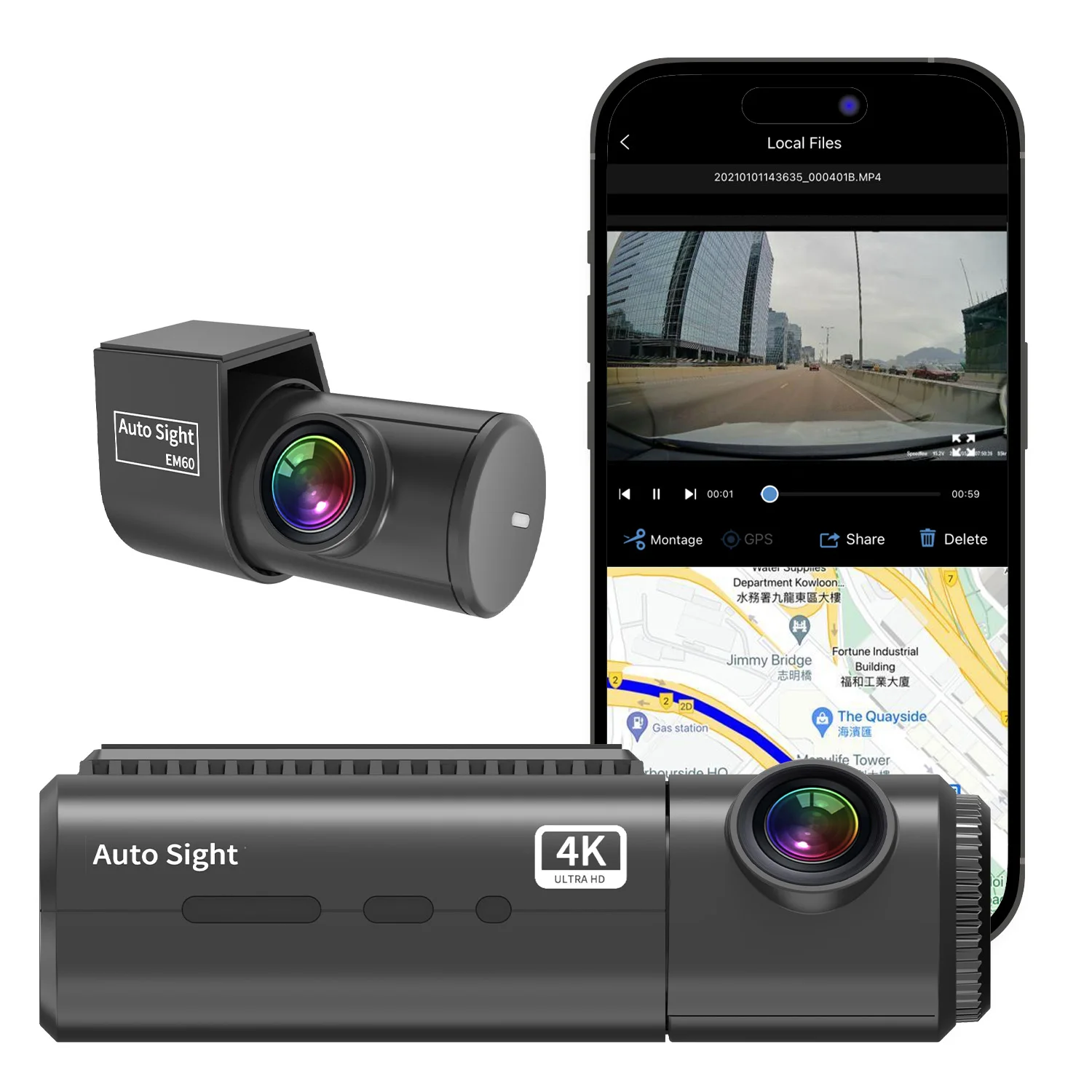 Auto Sight Vehicle Camera DVR Video Recorder 8MP Front 5MP High-End Private Model Rearview Mirror Car Dvr Black Box