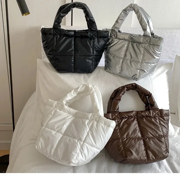 Custom large capacity Soft Clouds Shoulder Bag  Bread Autumn and Winter Fashion tote bag female portable cotton-padded bag